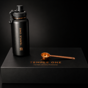 TEMPLE ONE Starter-Set – Thermoflasche und Kupfer-Dosierlöffel